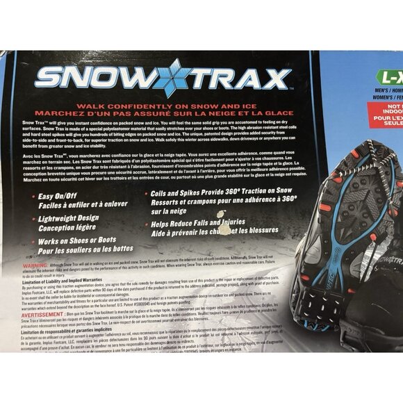 Snow ice Traction Snowtrax for  Large-XL, fits MEN 8-12 WOMEN 9.5+ outdoor shoes - Picture 5 of 13